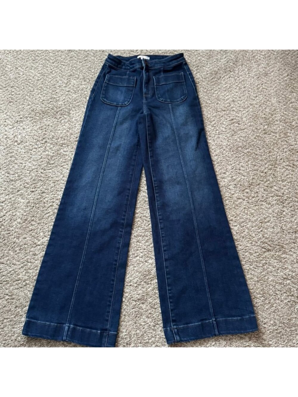 LC Lauren Conrad Flare Jeans Women's Size 2 Super High Rise Dark Wash Denim